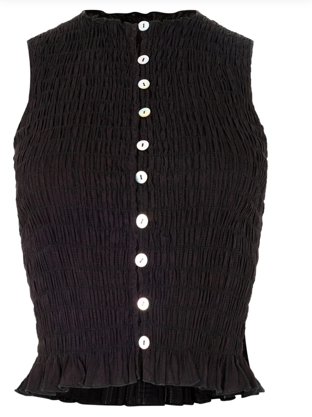 Apres studio black ruched button tank size US 6